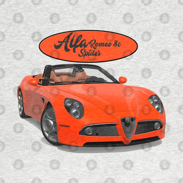 ALFA ROMEO 8C SPIDER Orange by PjesusArt